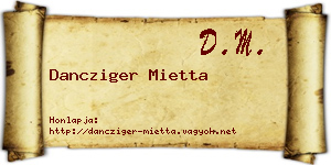 Dancziger Mietta névjegykártya